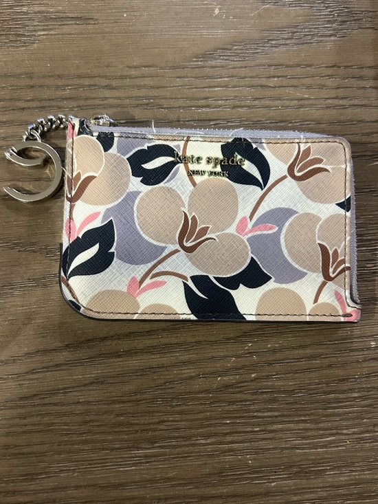 kate spade Handbags - kate spade Floral Card Holder Keychain in Beige, Black & Lavender